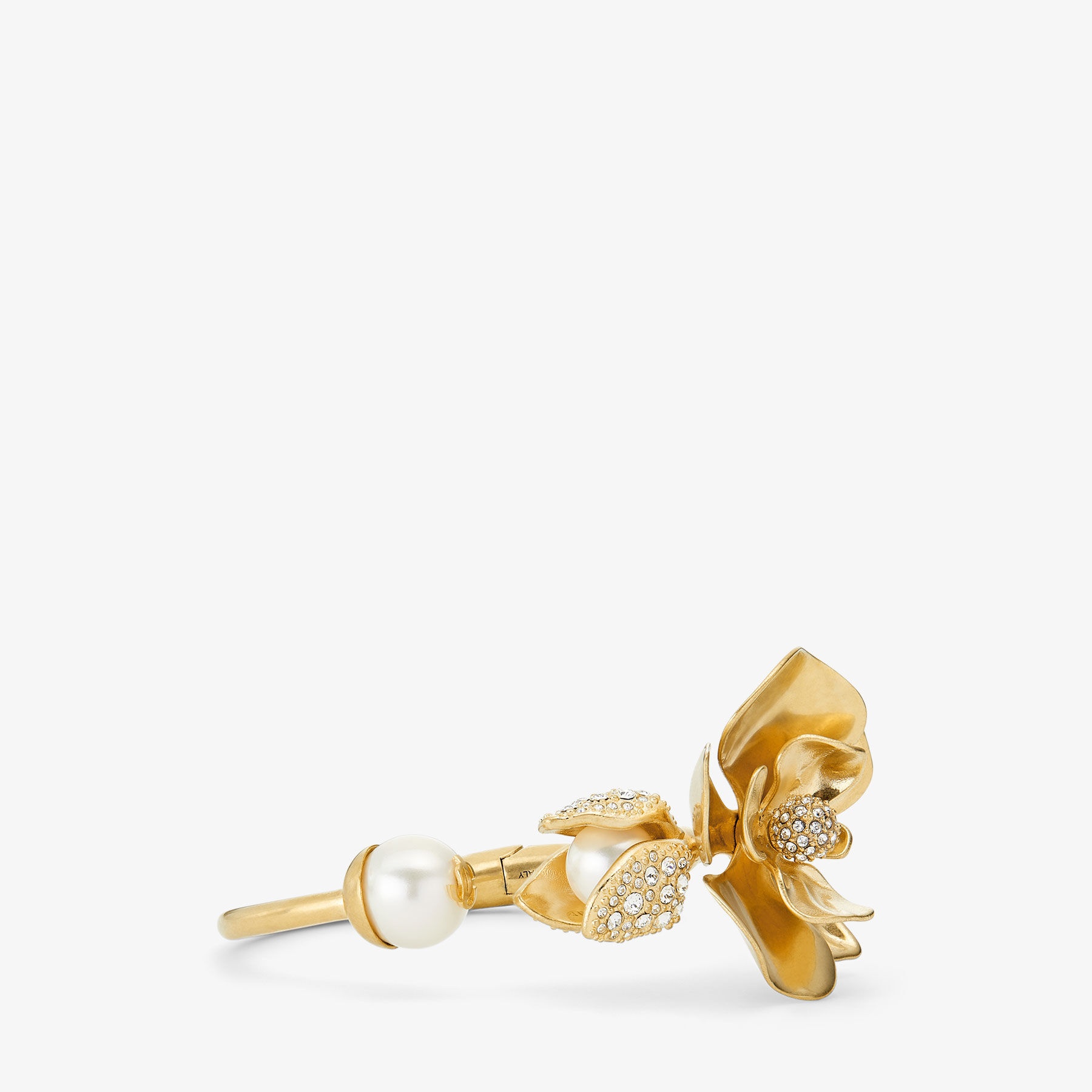 Petal Cuff
Gold-Finish Cuff Bracelet with Pearl and Crystal embellishment - 2