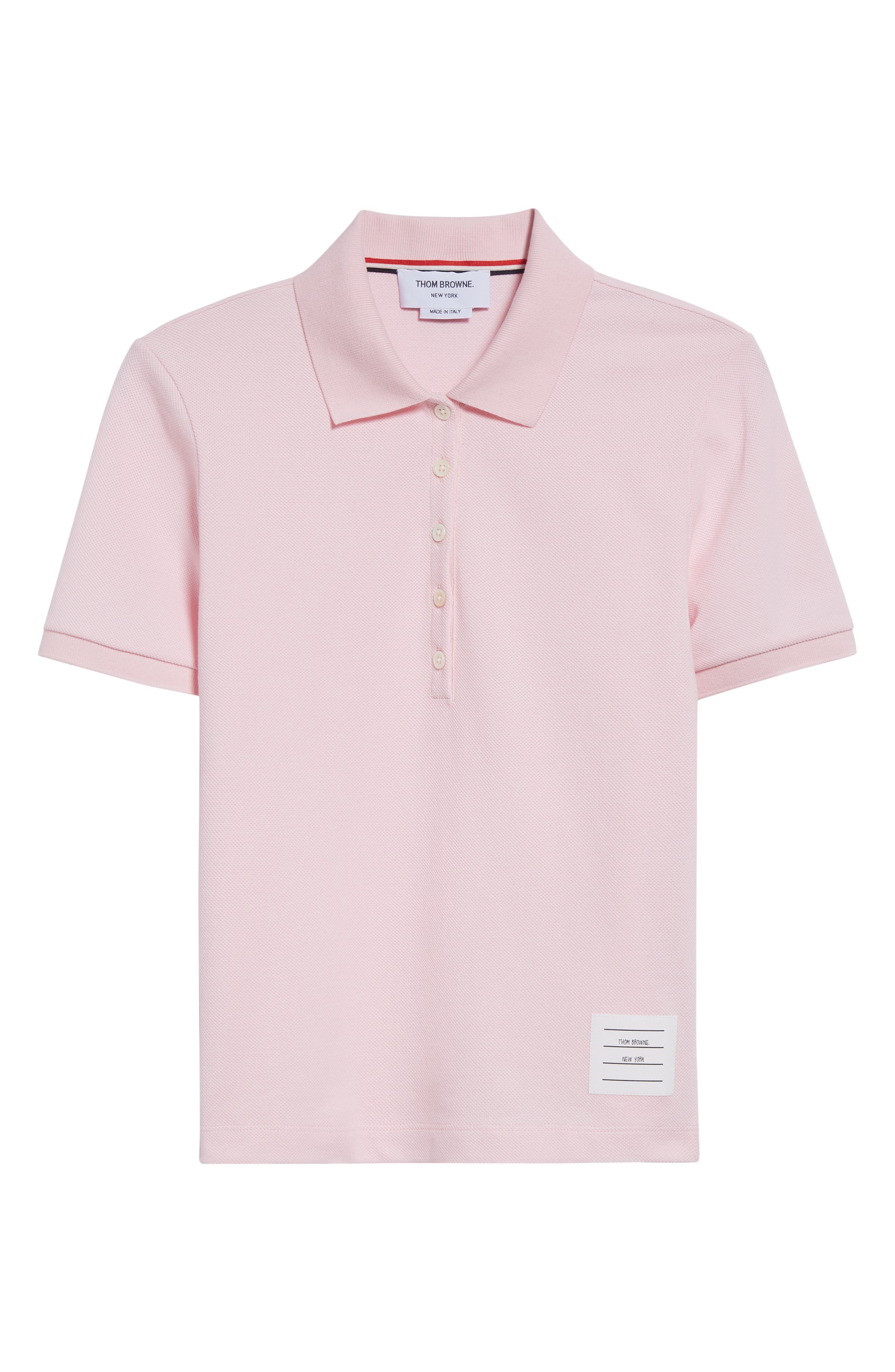 Thom Browne 4-Bar Cotton Piqué Polo in Pink at Nordstrom - 6