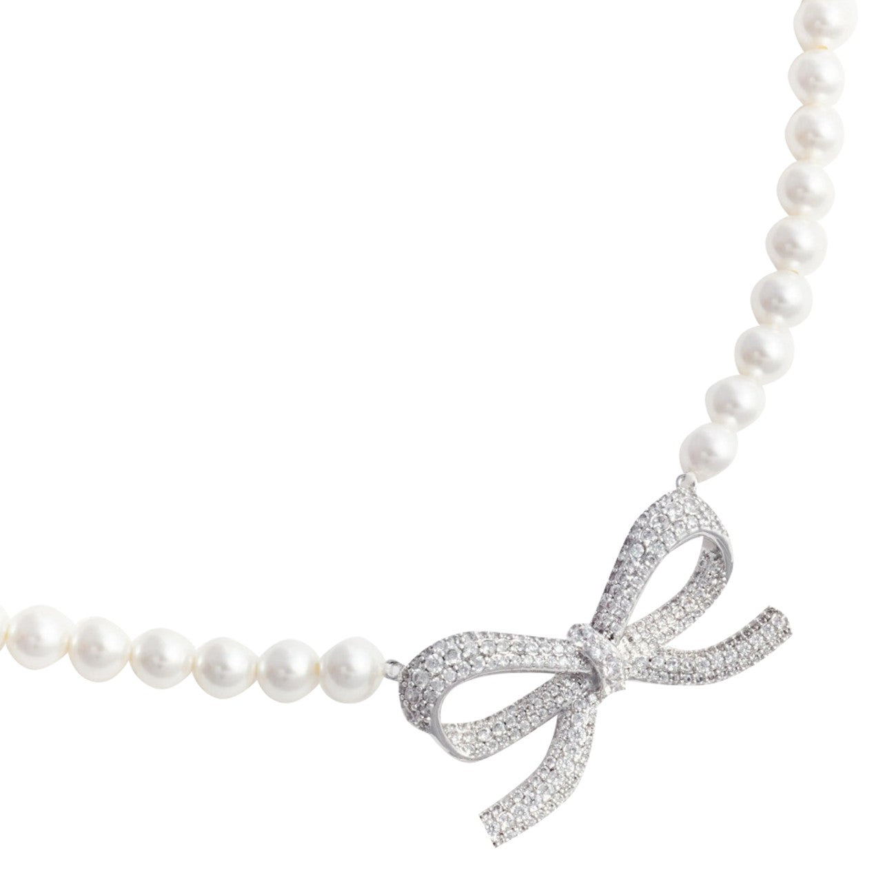 Self Portrait Women Pearl Bow Necklace - 2