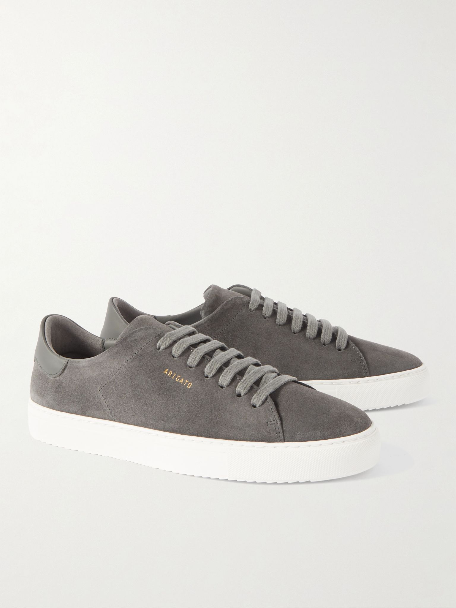 Clean 90 Leather-Trimmed Suede Sneakers Gray - 4