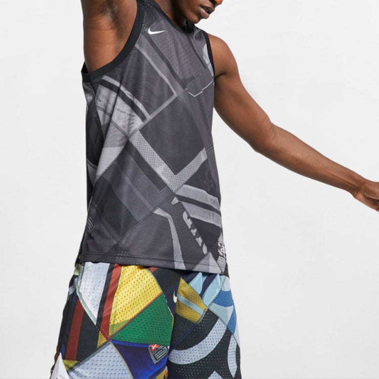 Nike Logo Round Neck Loose Gym Sports Quick Dry Basketball Vest Black AT3188-010 - 3