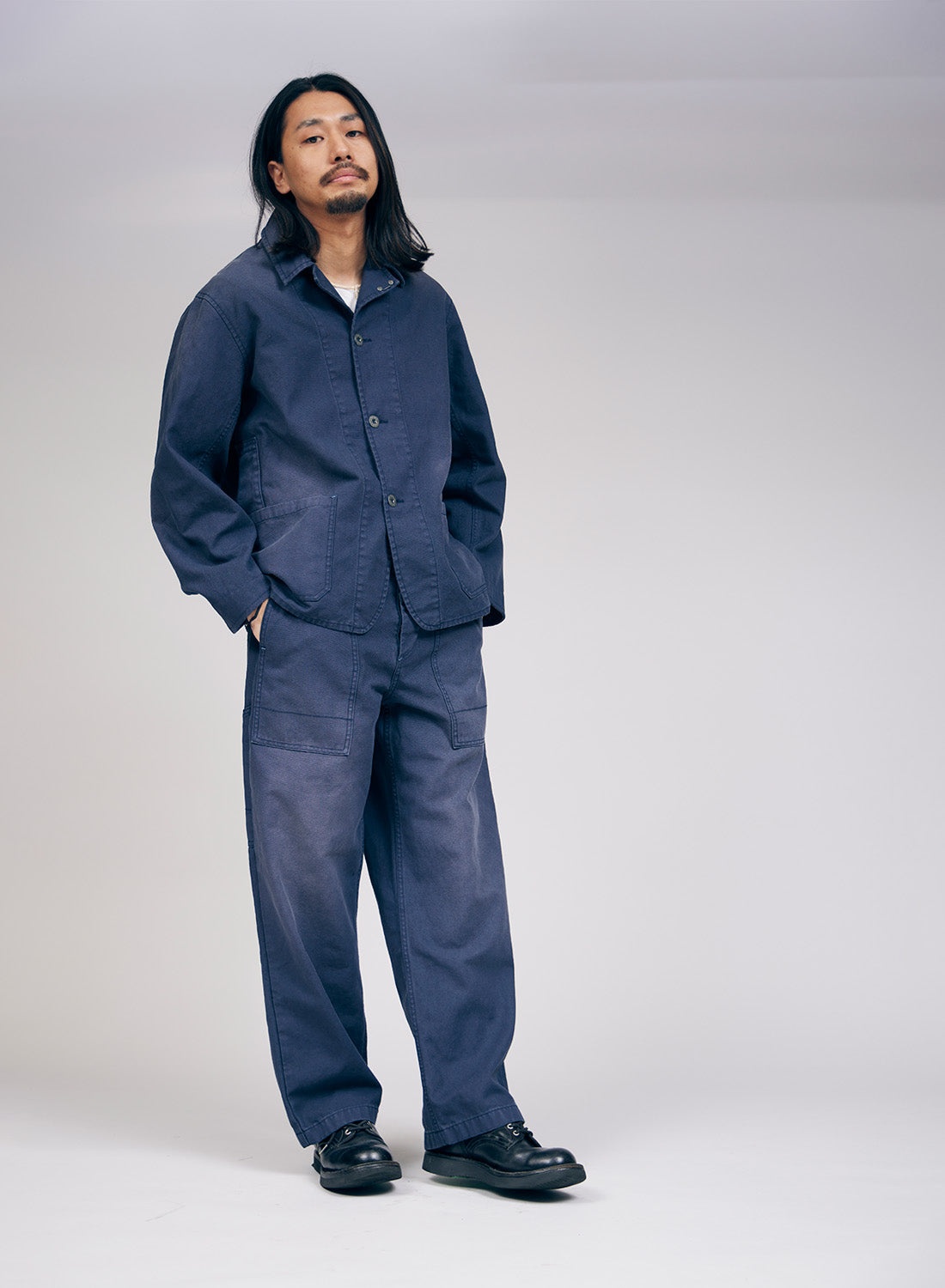 Carpenter Pant Canvas in Black Navy - 3
