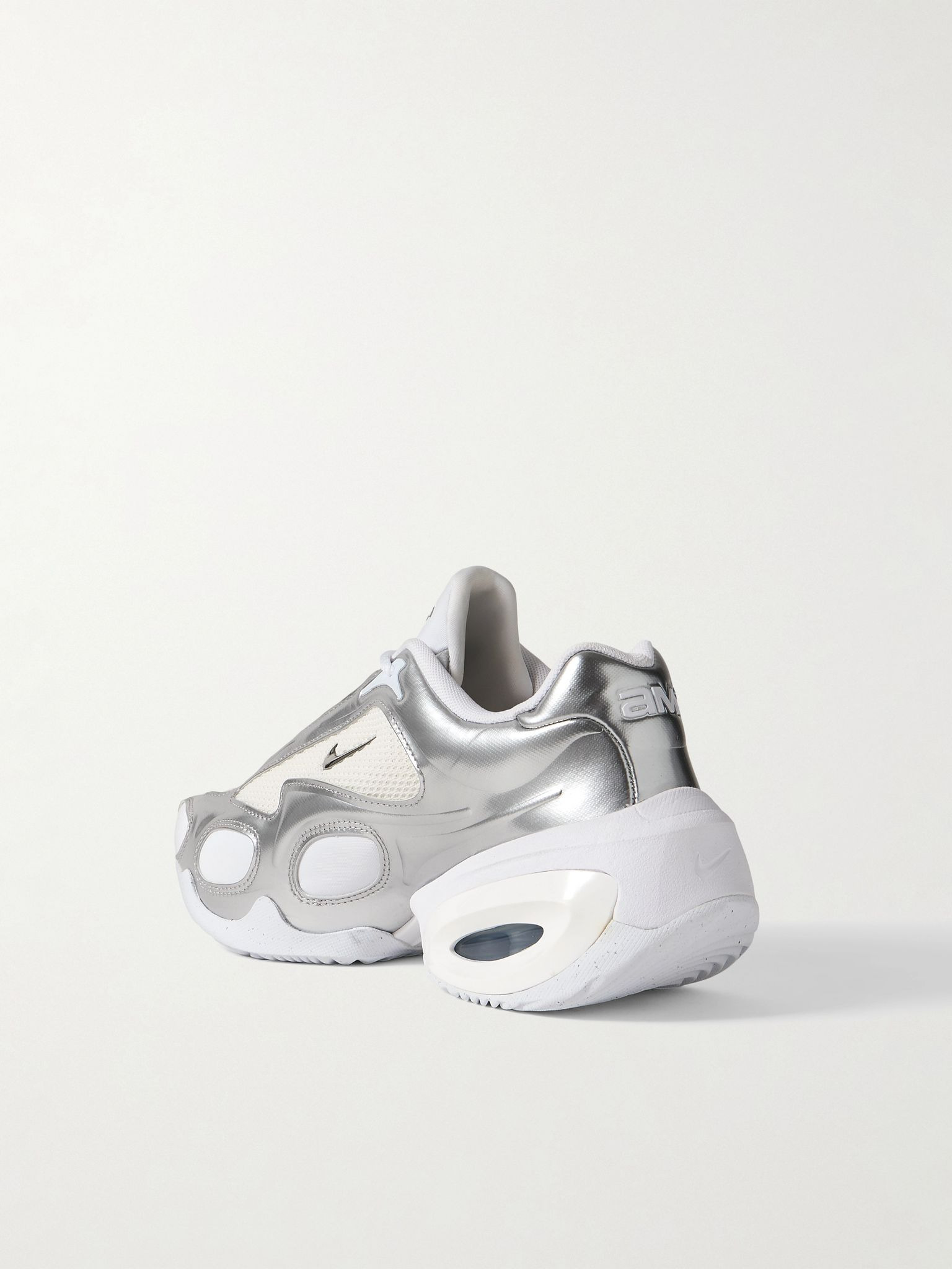 Air Max Muse mesh-trimmed metallic leather sneakers White - 3
