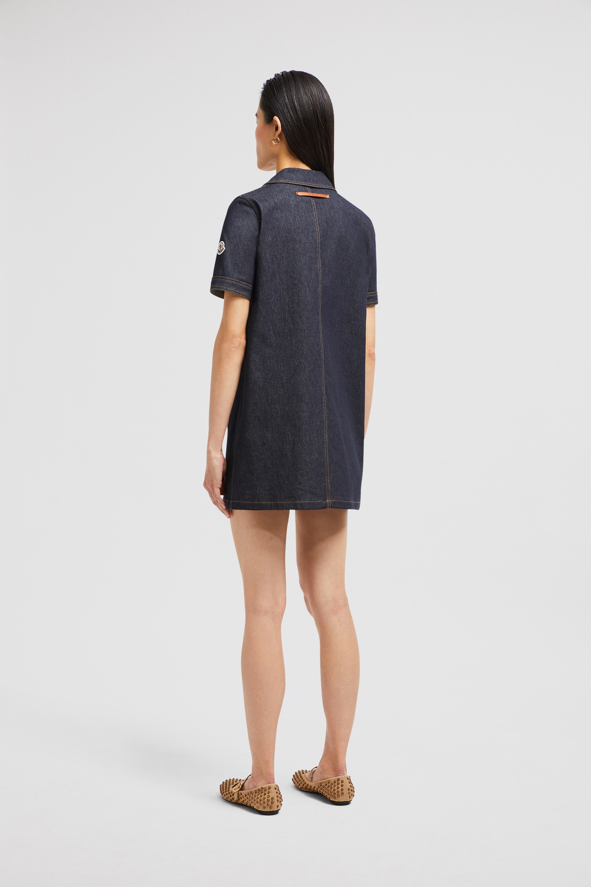 Denim Mini Shirt Dress - 5