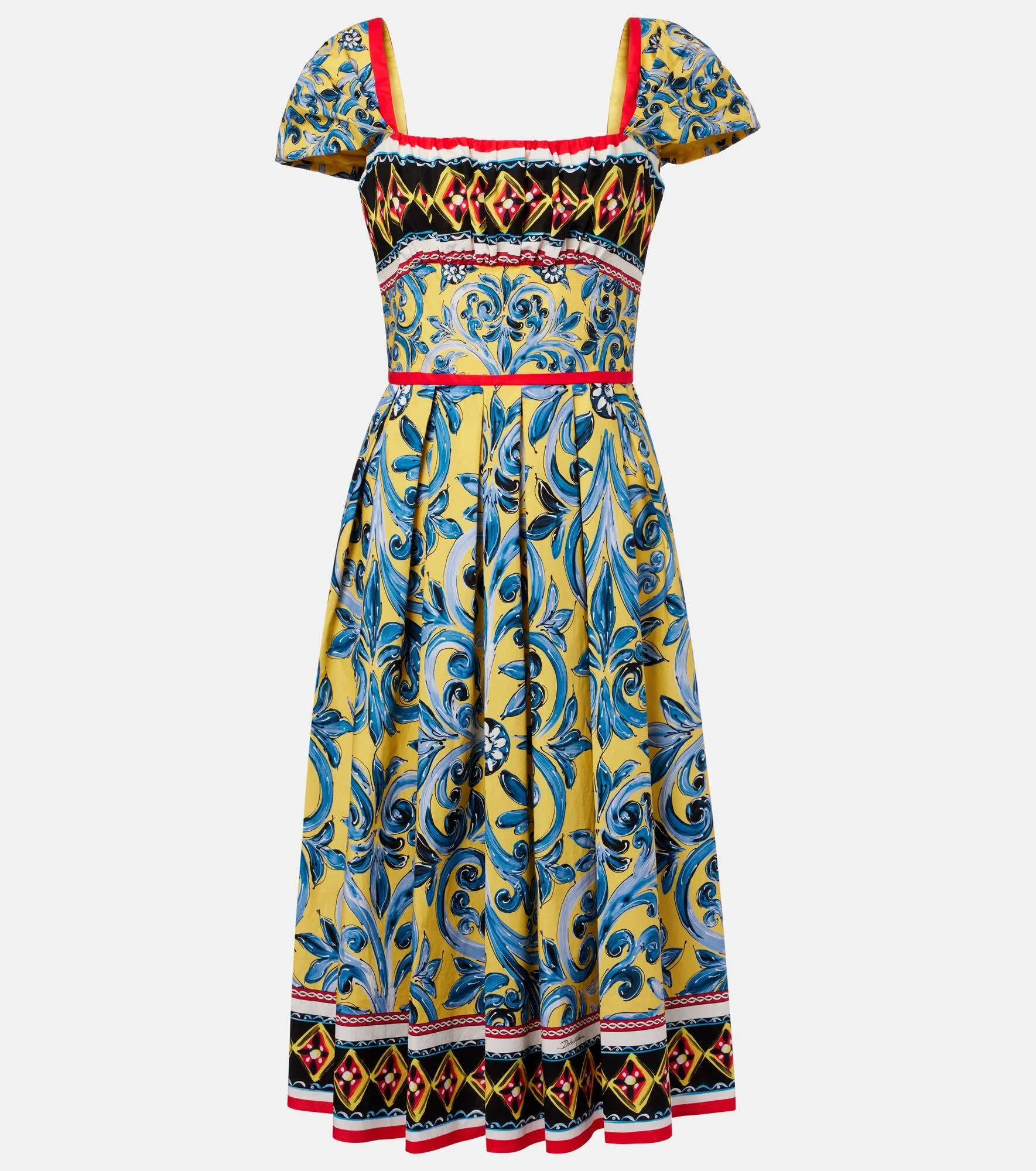 Pleated printed midi dress - 1