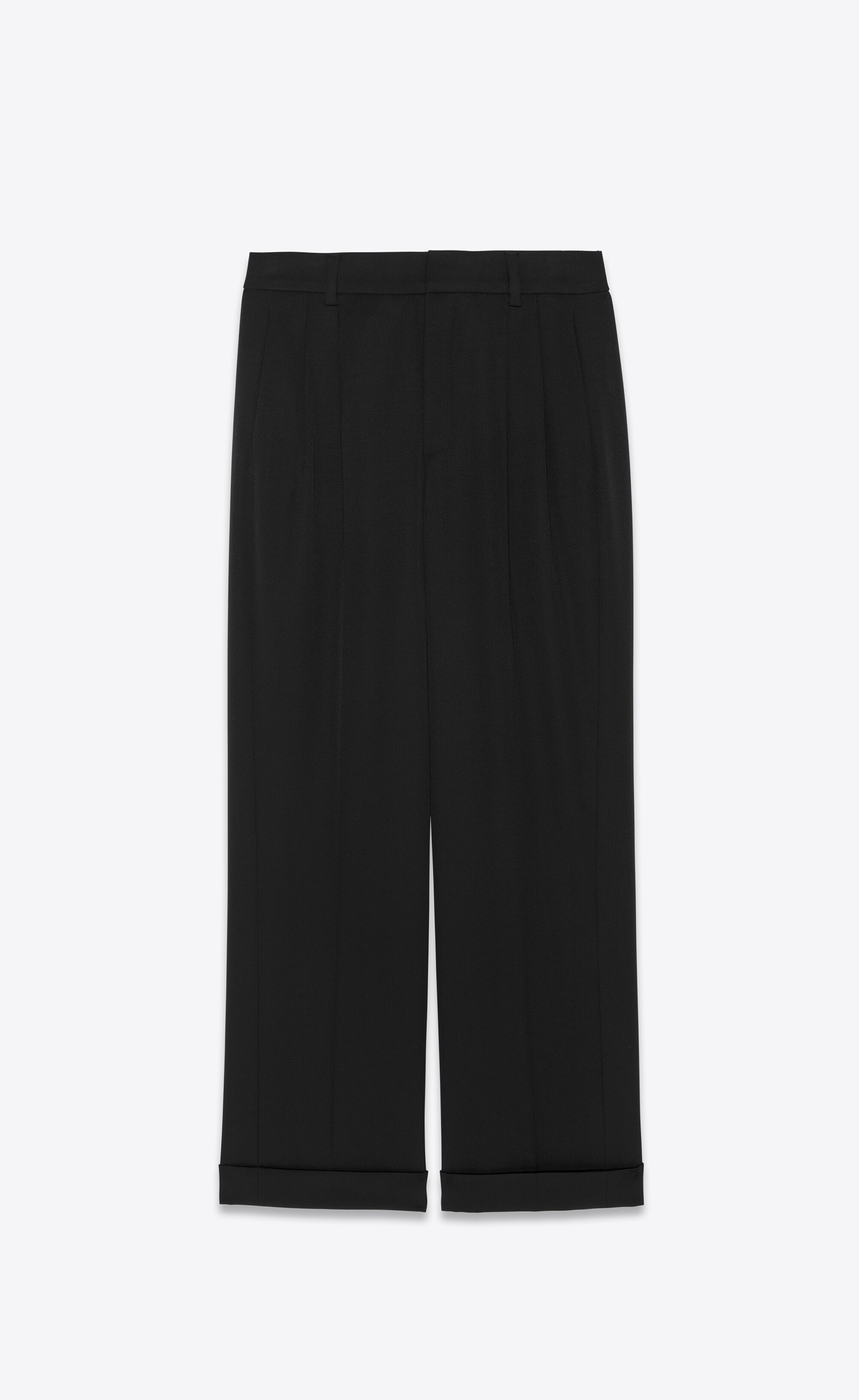 high-waisted pants in grain de poudre - 1