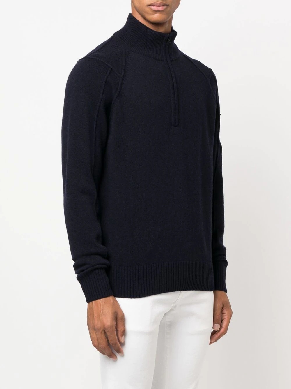 wool-blend half-zip sweatshirt - 3