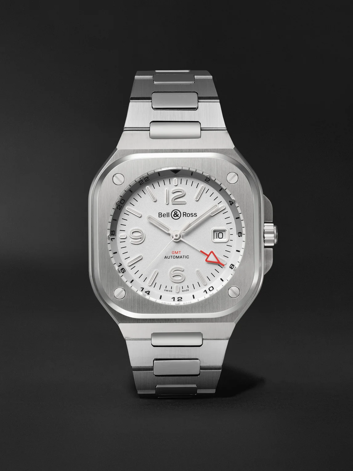 BR 05 GMT Automatic Stainless Steel Watch, Ref. BR05G-SI-ST/SST - 1