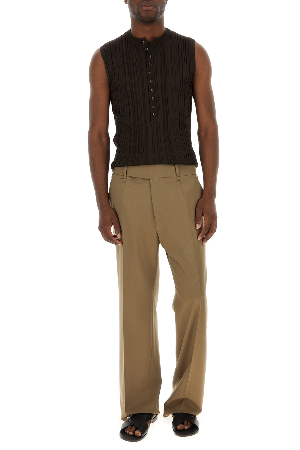 Cappuccino stretch wool pant - 6