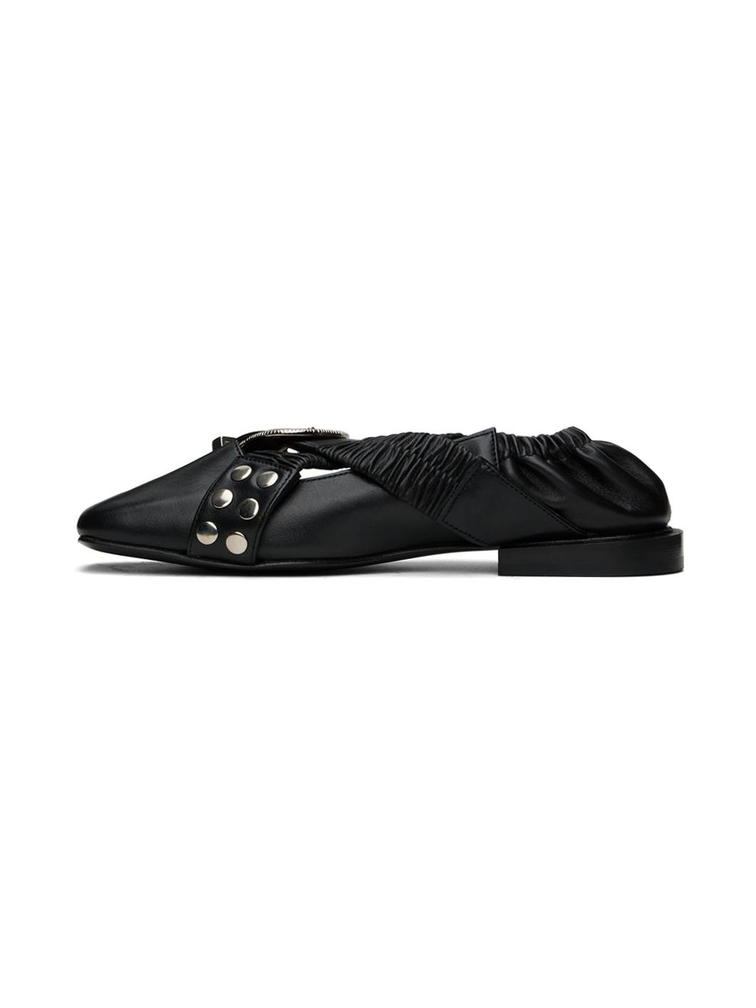 SSENSE Exclusive Black Cross Strap Ballerina Flats - 3