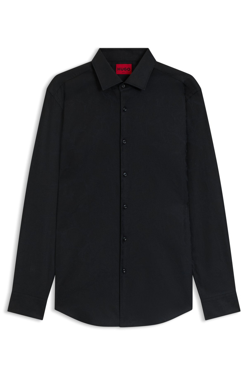 SLIM-FIT SHIRT IN COTTON WITH A STACKED-LOGO JACQUARD 1