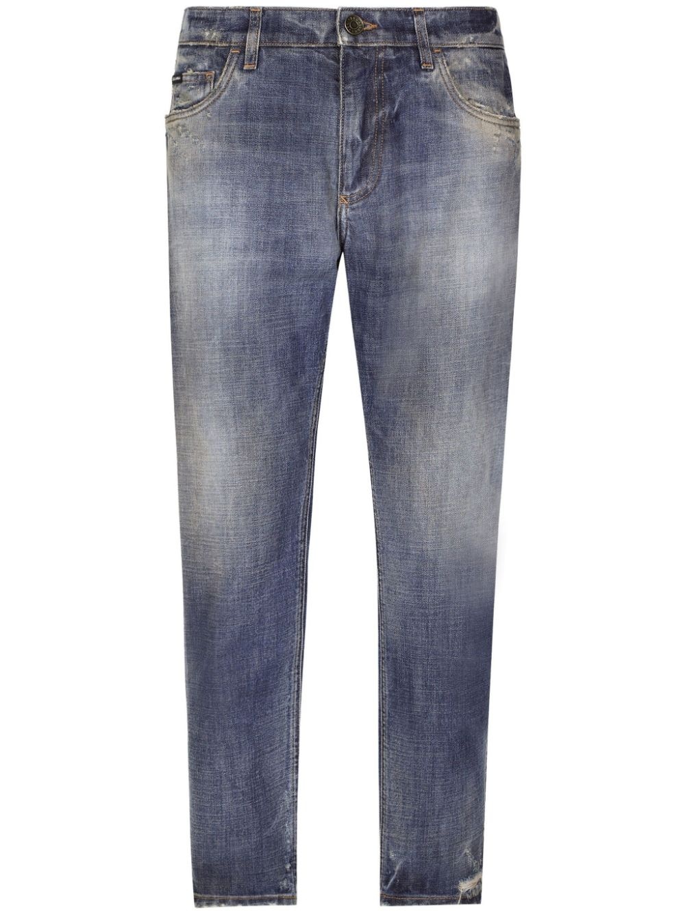 distressed-effect tapered jeans - 1