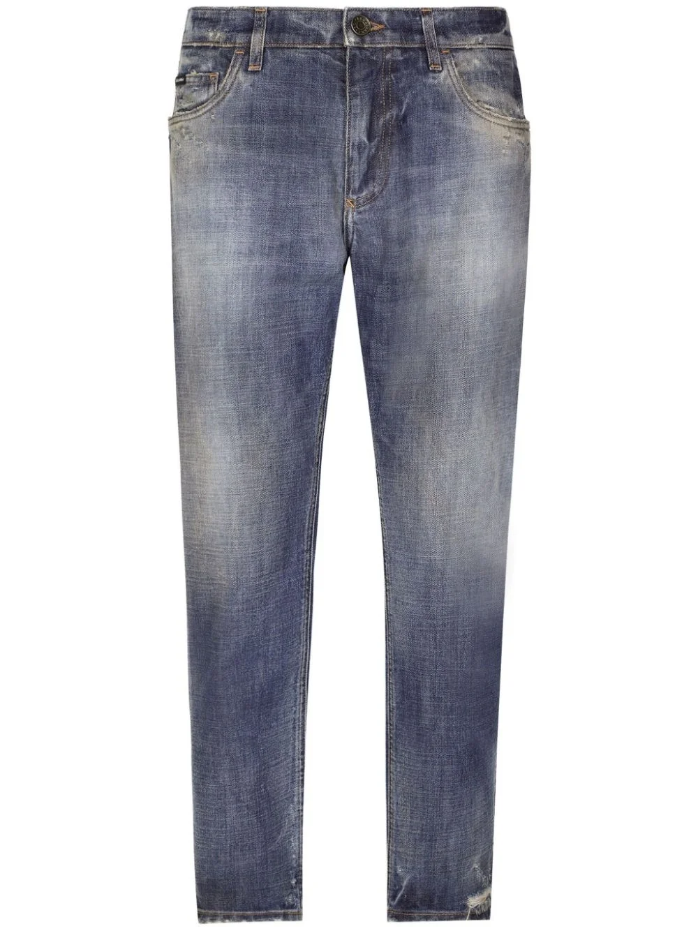 distressed-effect tapered jeans - 1