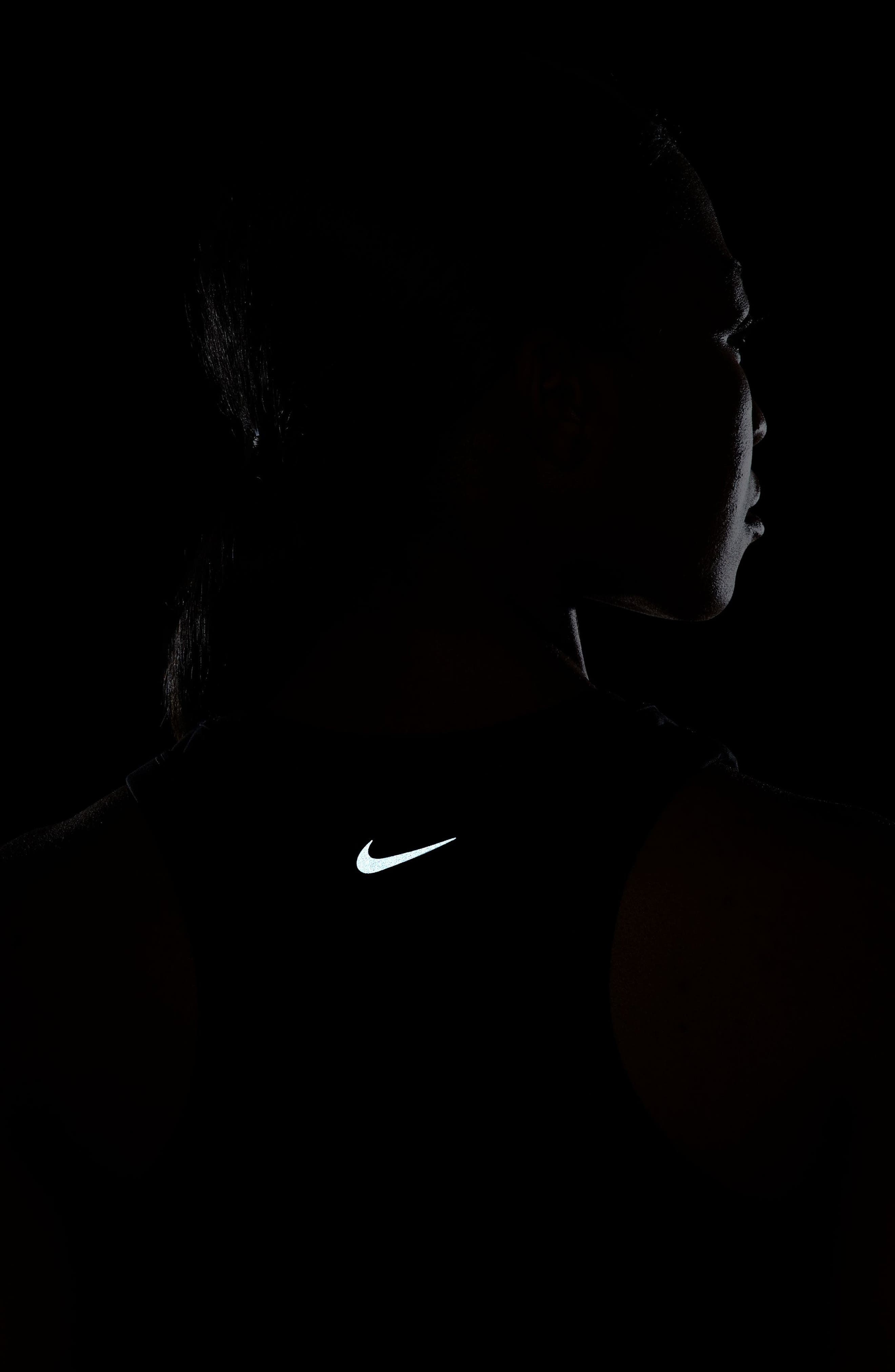 Nike One Fitted Dri-FIT Cropped Tank Top in Black/Black at Nordstrom - 7