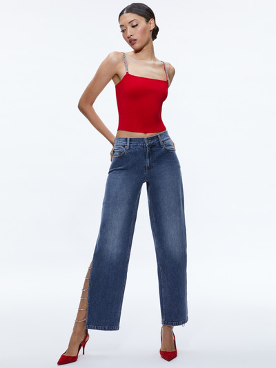 Alice + Olivia GAYLE EMBELLISHED SIDE JEAN outlook