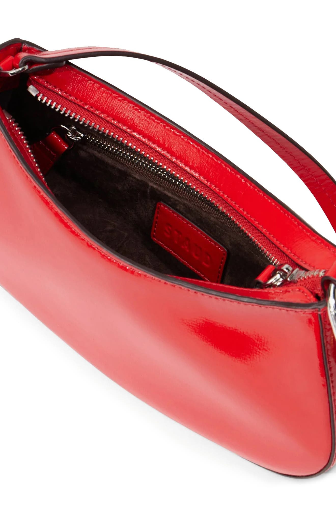 STAUD Ollie Leather Shoulder Bag in Cherry at Nordstrom - 3