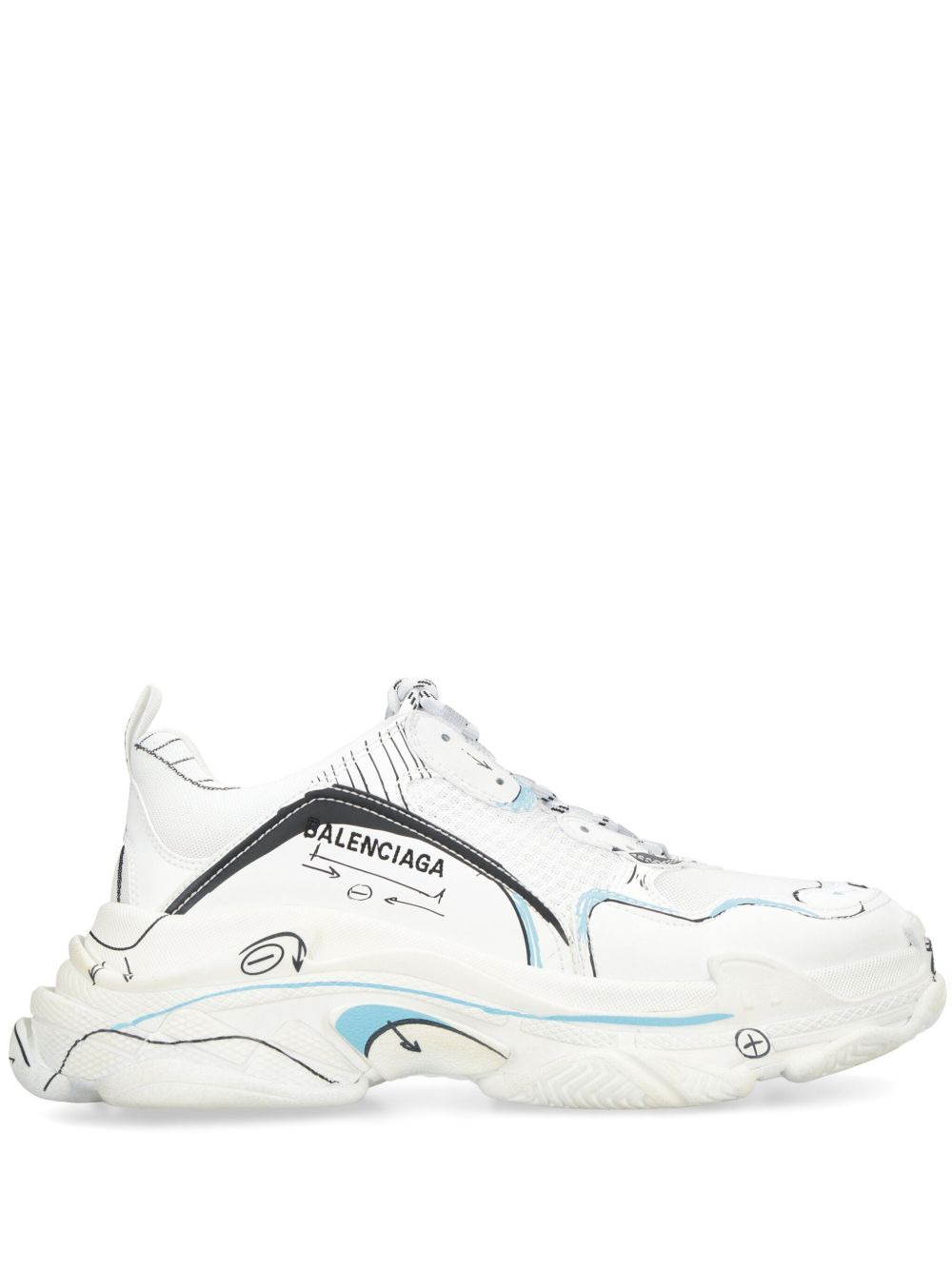Triple S sketch-print sneakers - 1