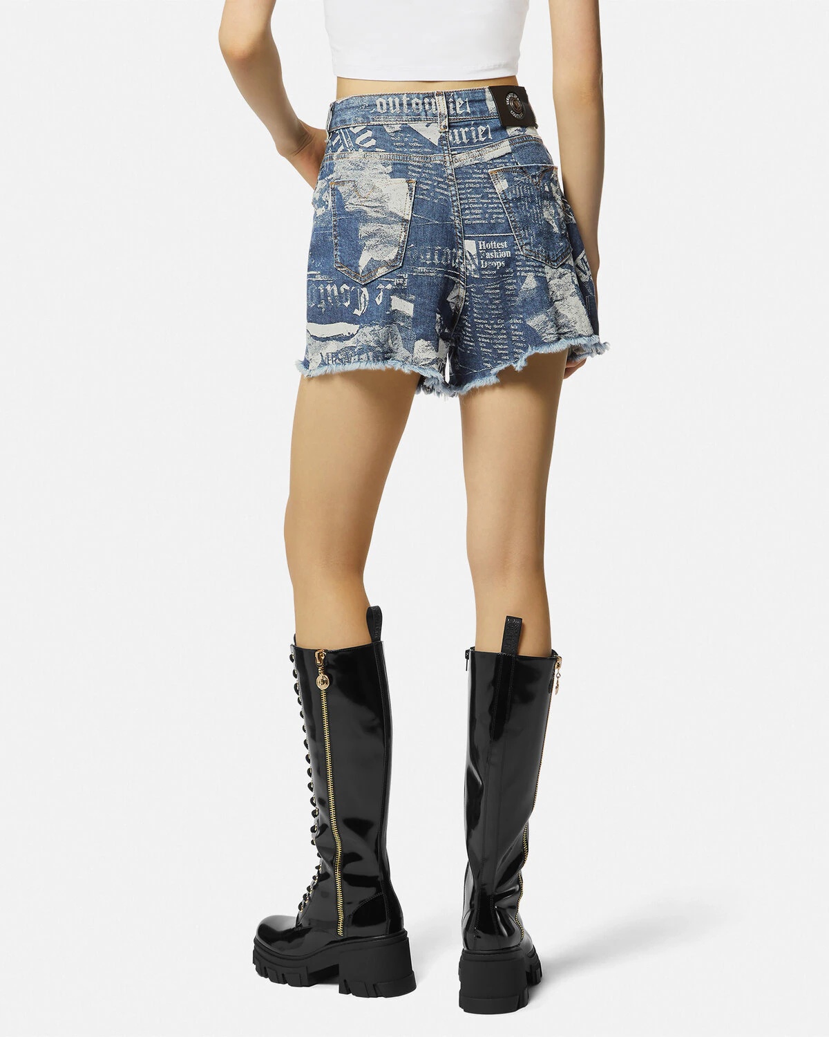 Magazine Denim Shorts - 5