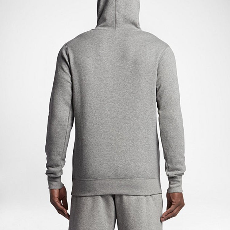 Air Jordan Knit logo Fleece Lined hooded Pullover Gray 834372-063 - 4