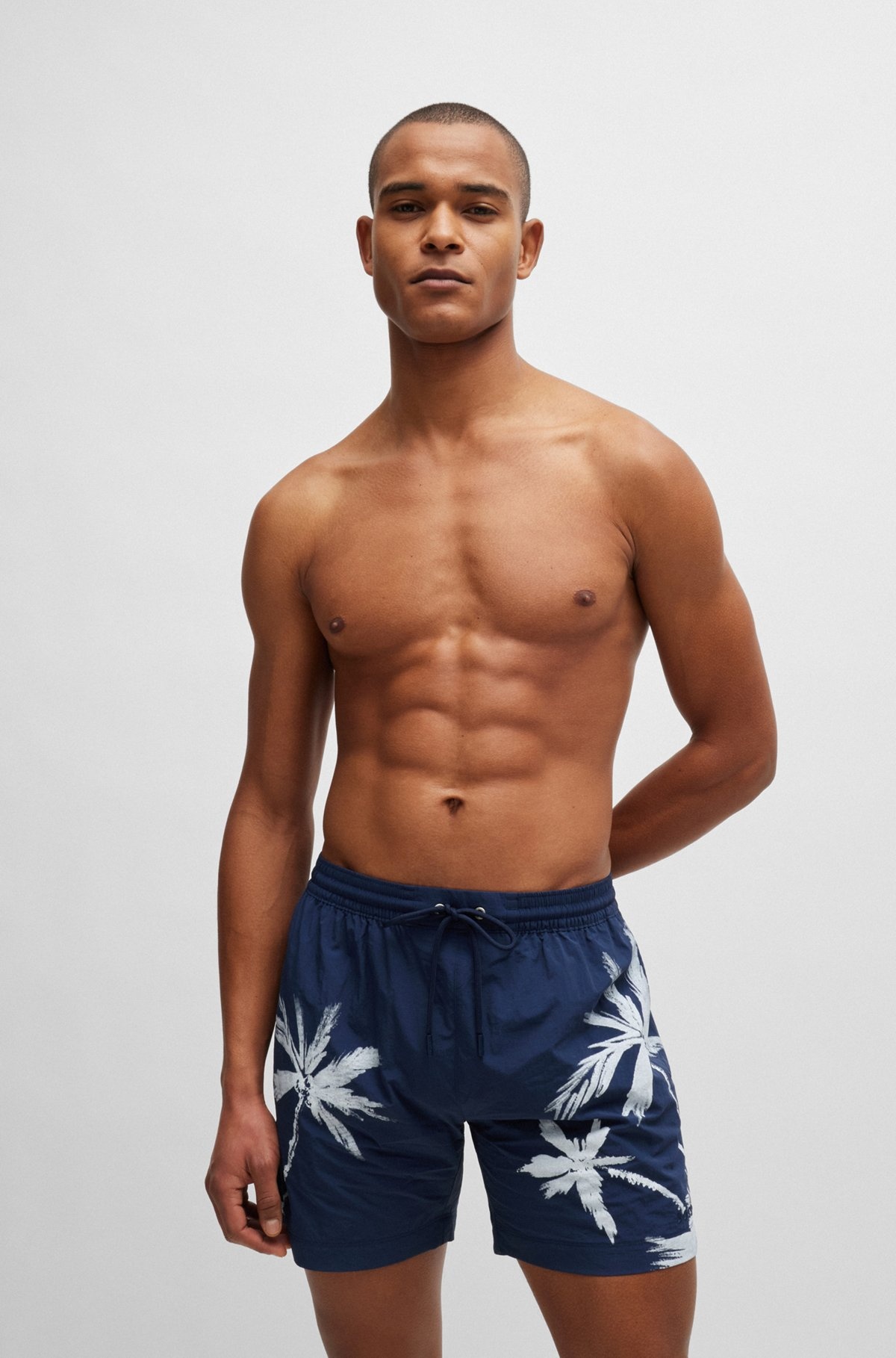 QUICK-DRY SWIM SHORTS WITH SEASONAL PATTERN - 2