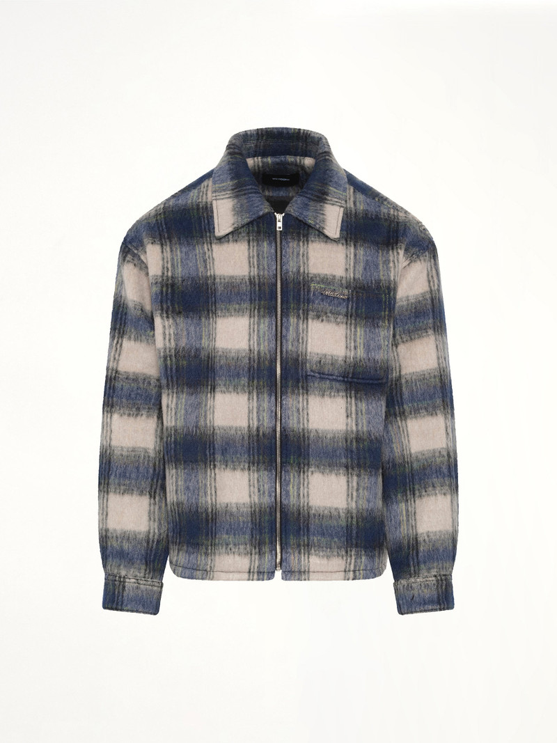 We11done Fleece Lined Check Shirts in Blue outlook