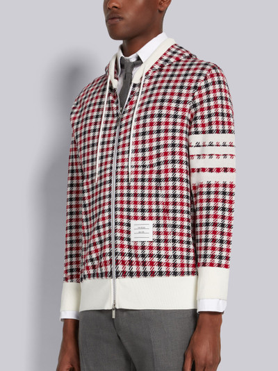 Thom Browne Multicolor Cotton Gunclub Check Jacquard 4-Bar Zip-up Hoodie outlook