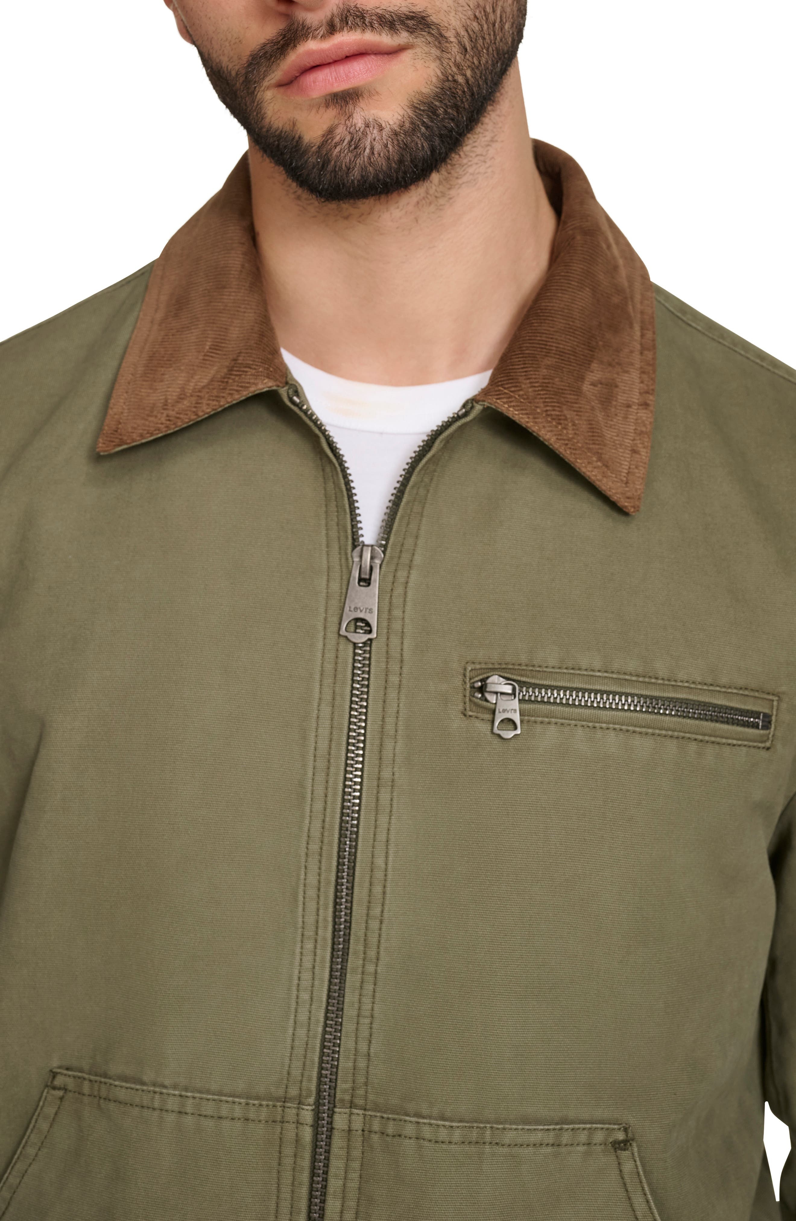 levi's Corduroy Collar Western Twill Bomber Jacket in Grapeleaf at Nordstrom - 7
