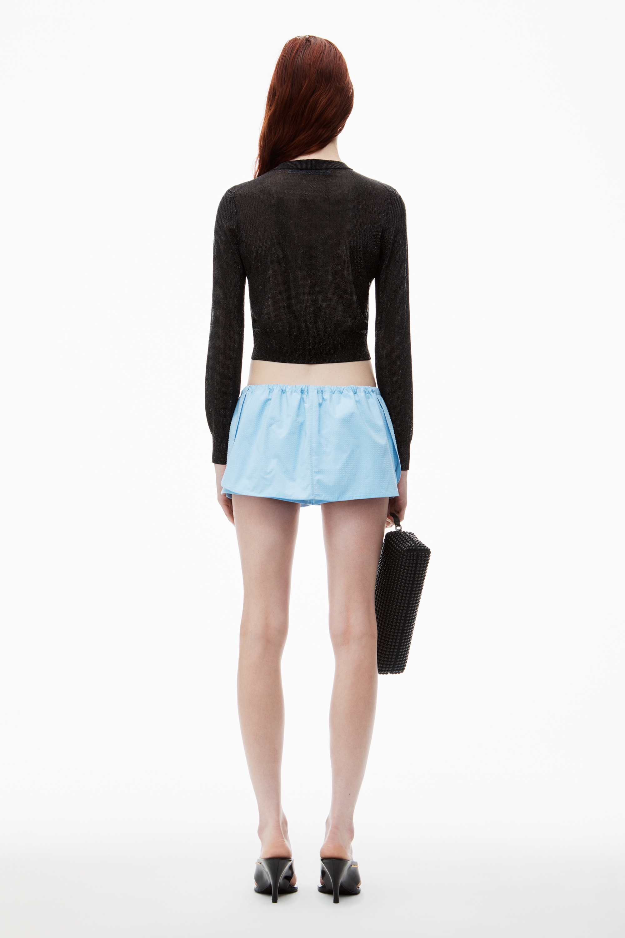 Cropped Cardigan in Clear Bead Hotfix - 4