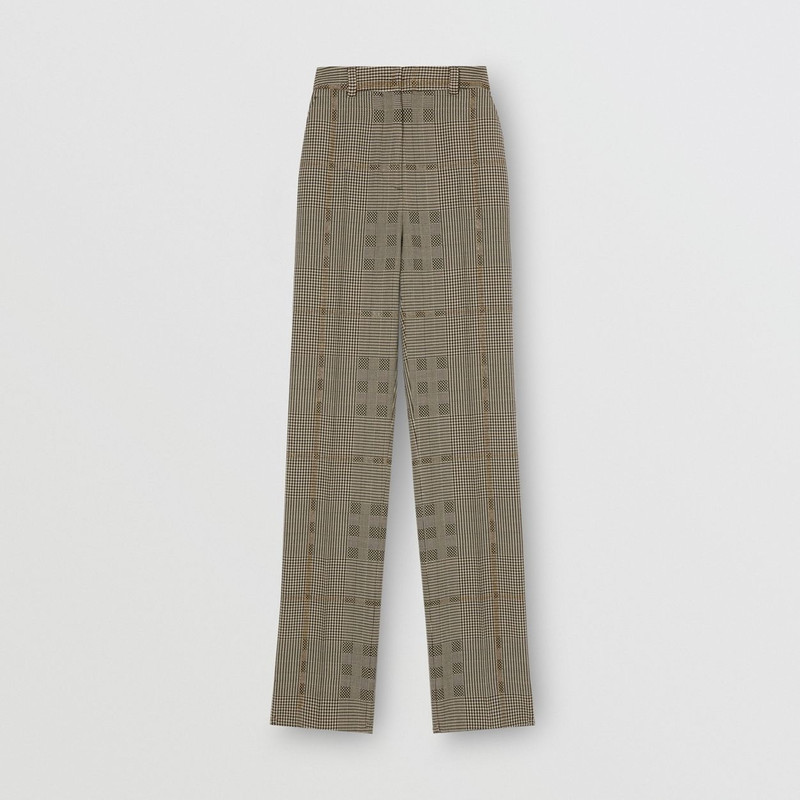Check Wool Jacquard Tailored Trousers 1