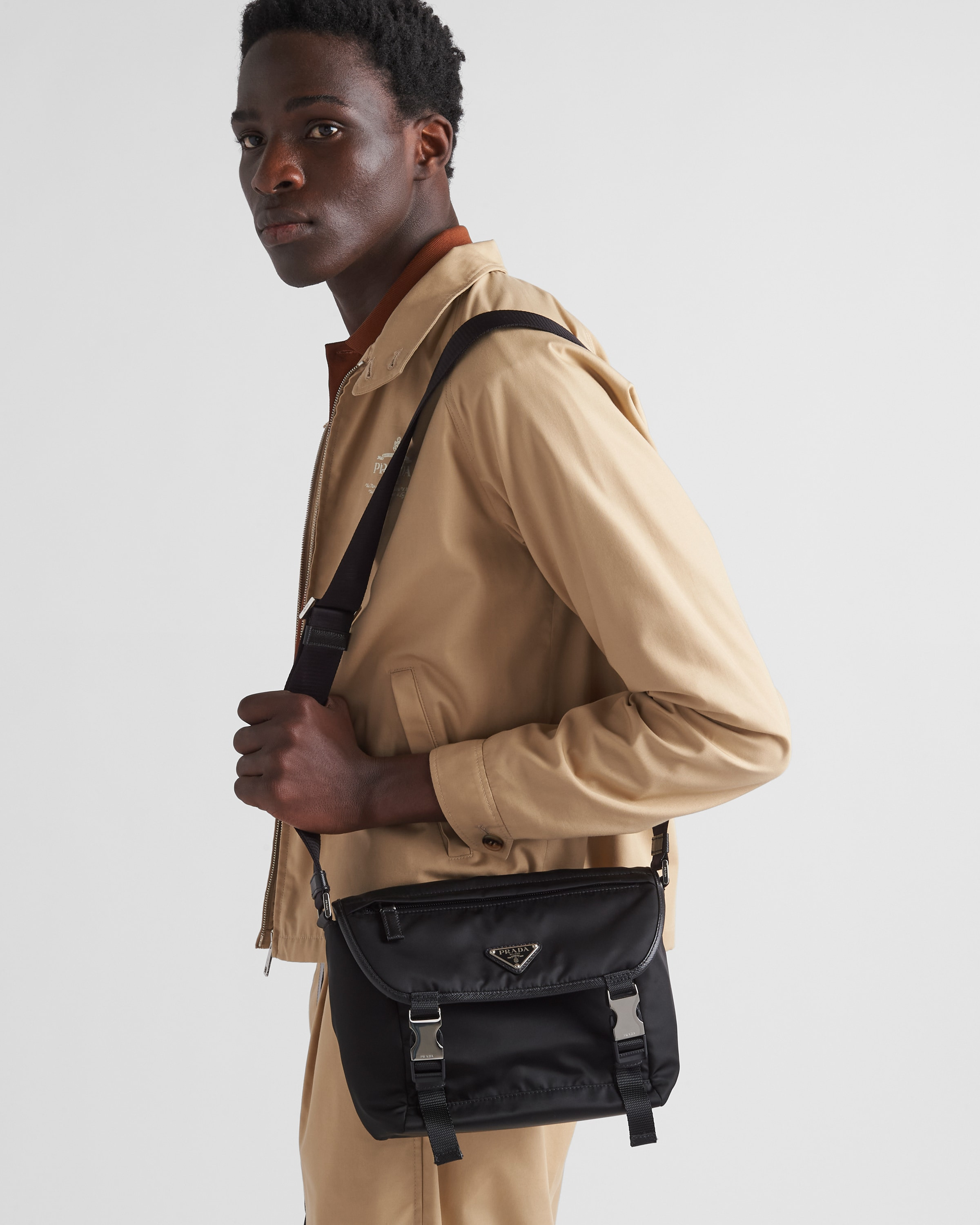 Re-Nylon and Saffiano leather shoulder bag - 2
