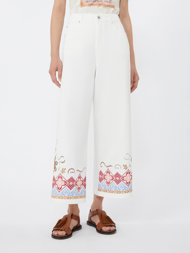 ADUNCO Cotton bull trousers - WHITE 3