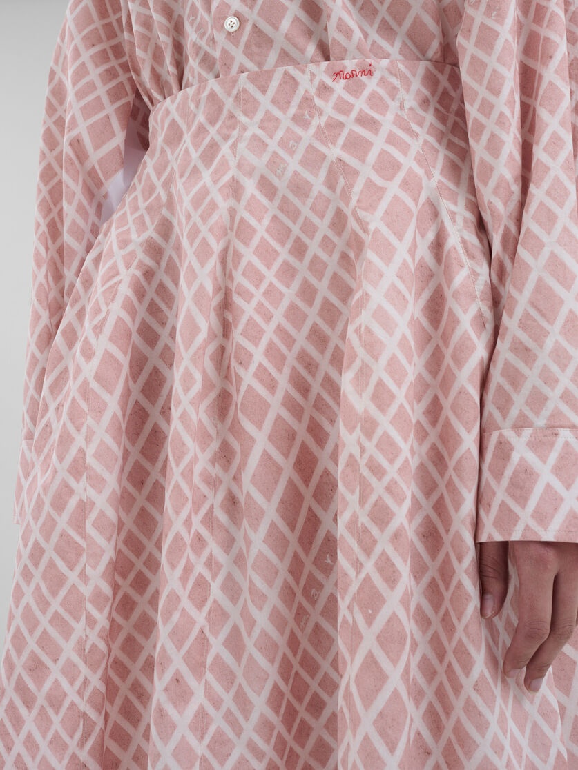 PINK POPLIN MIDI SKIRT WITH LANDSCAPES PRINT - 4