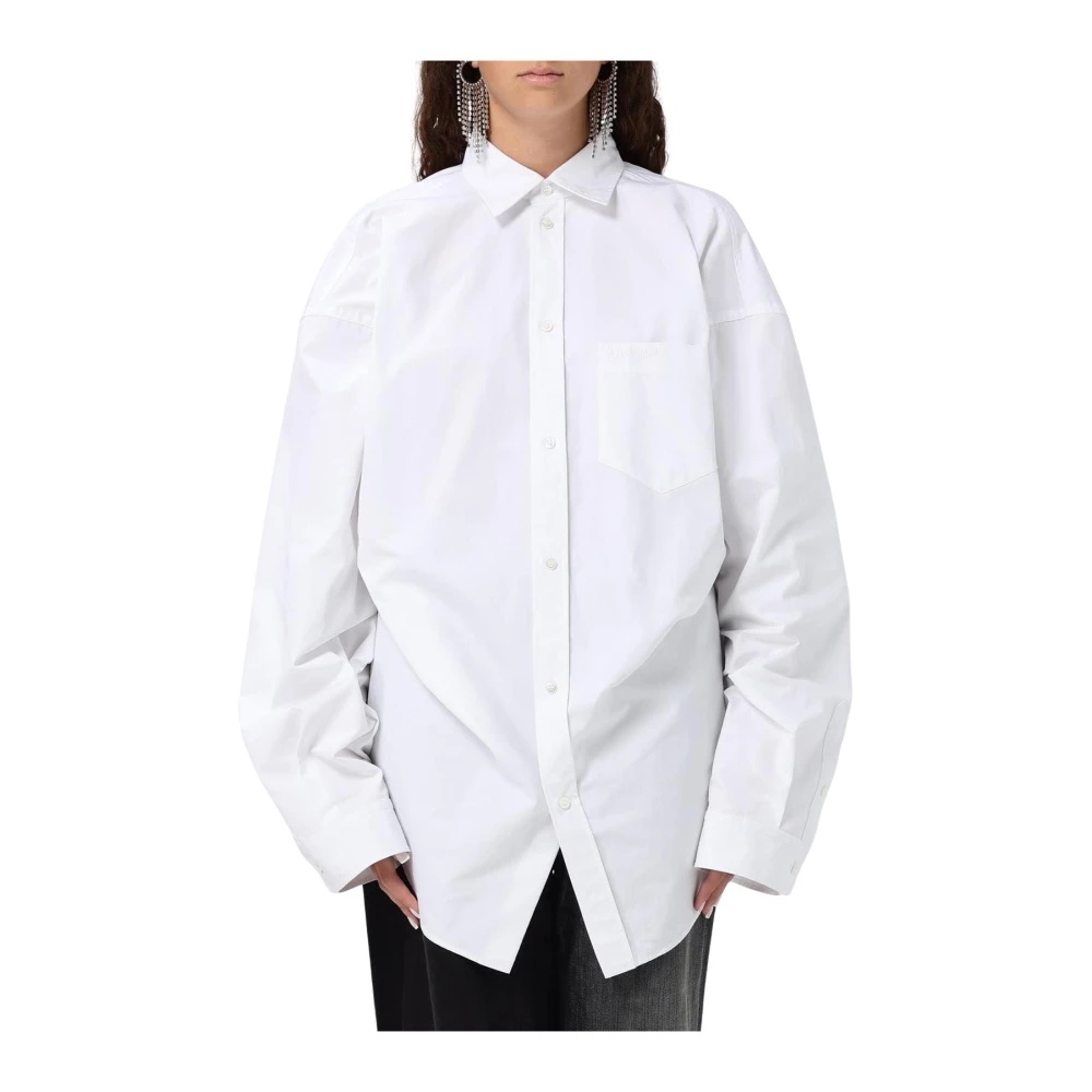 WHITE POPLIN SHIRT ELEGANT STYLE - 1