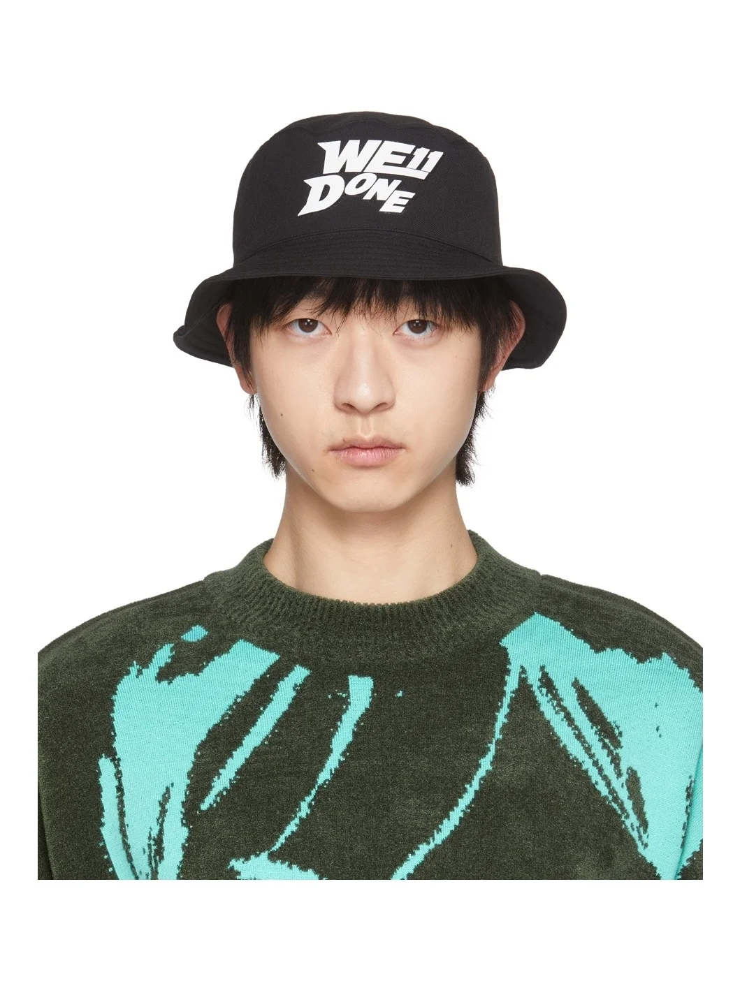 Black Basic Logo Bucket Hat - 1