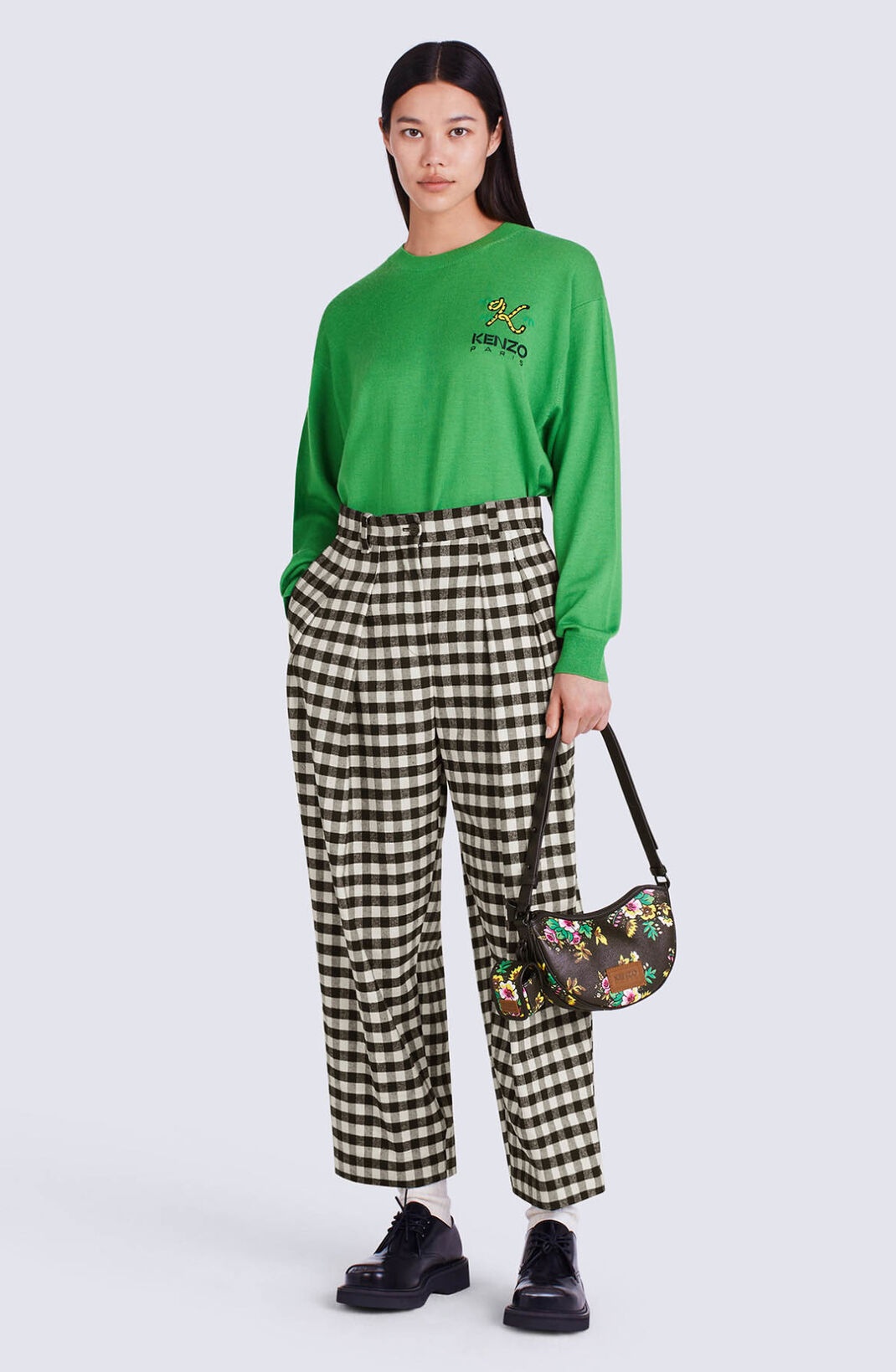 Cropped gingham trousers - 3