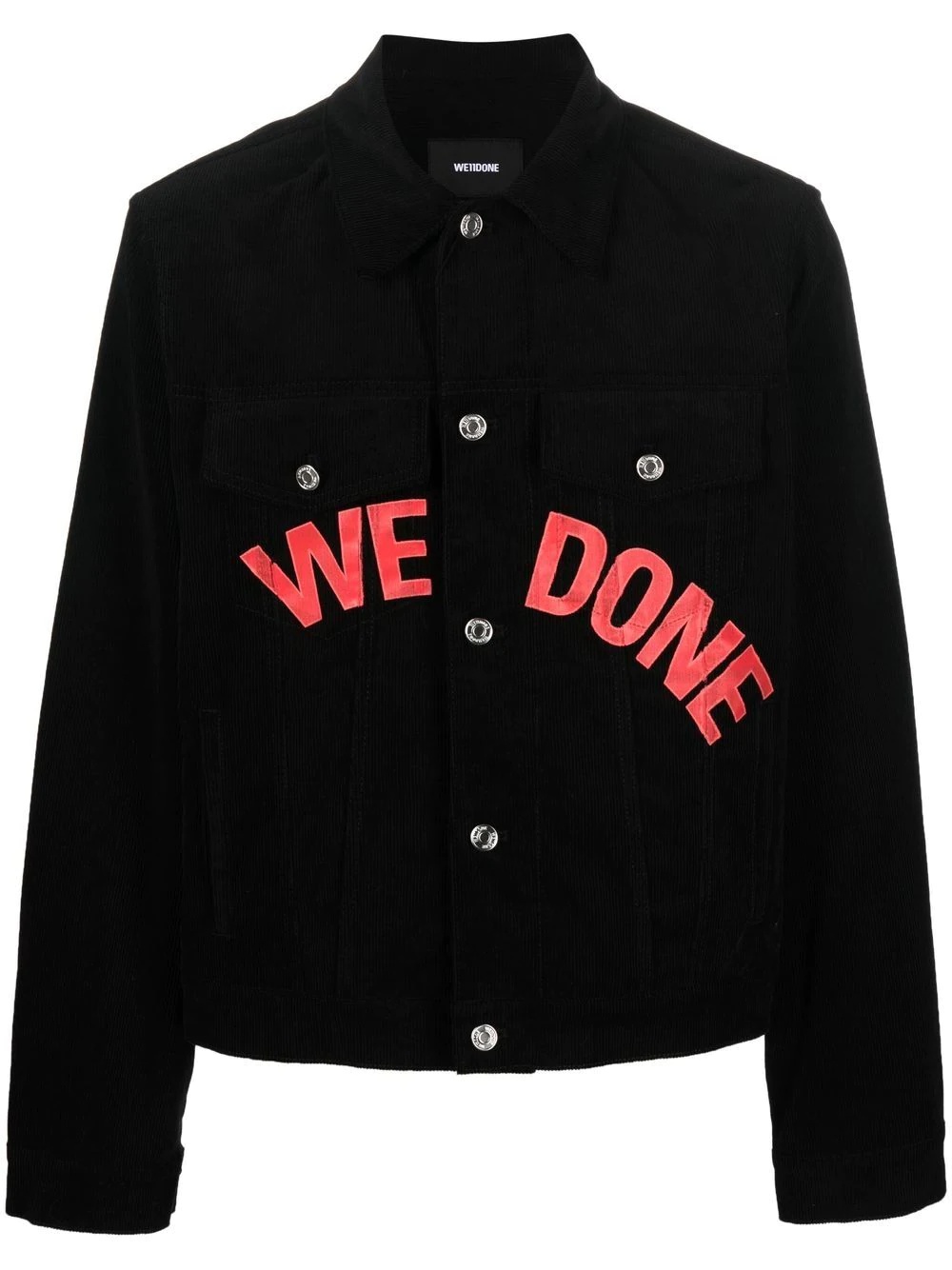 logo-print corduroy jacket - 1