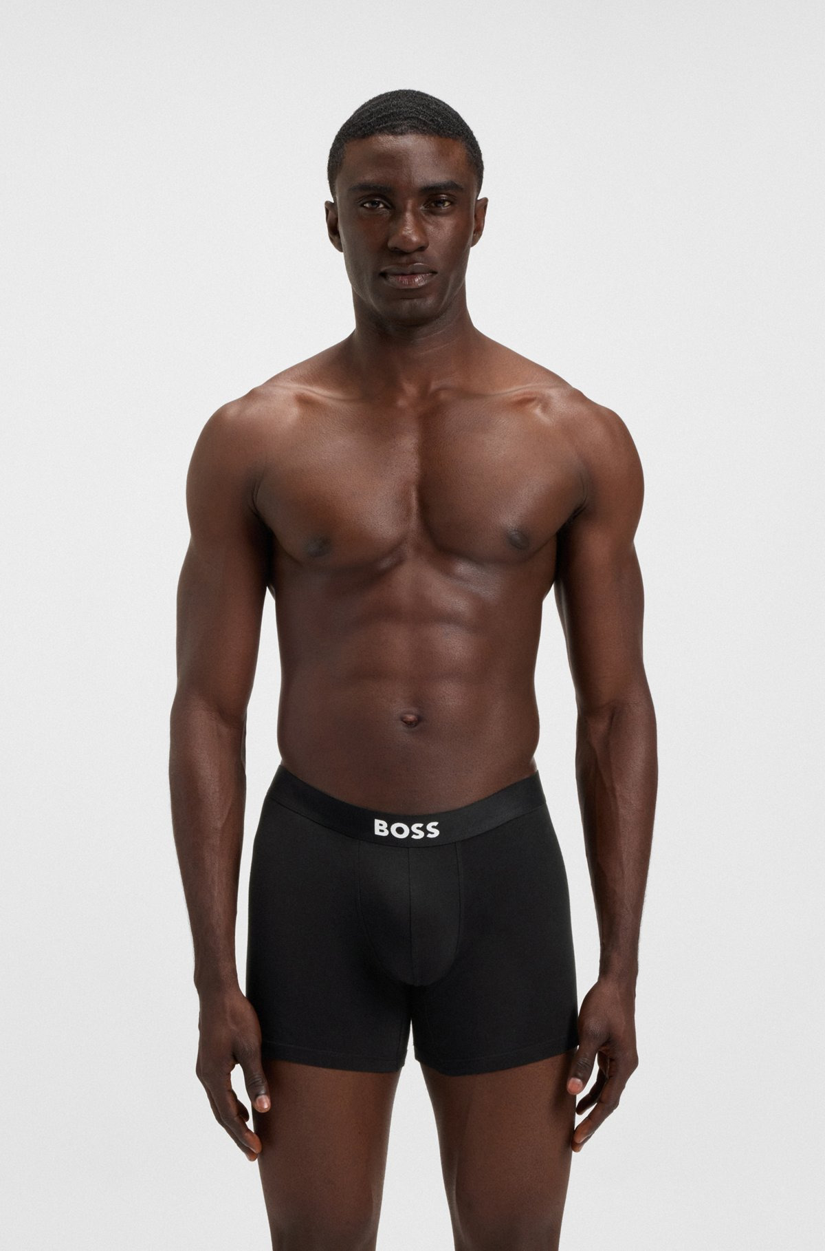 TWO-PACK OF STRETCH-COTTON BOXER BRIEFS WITH LOGO WAISTBANDS - 2