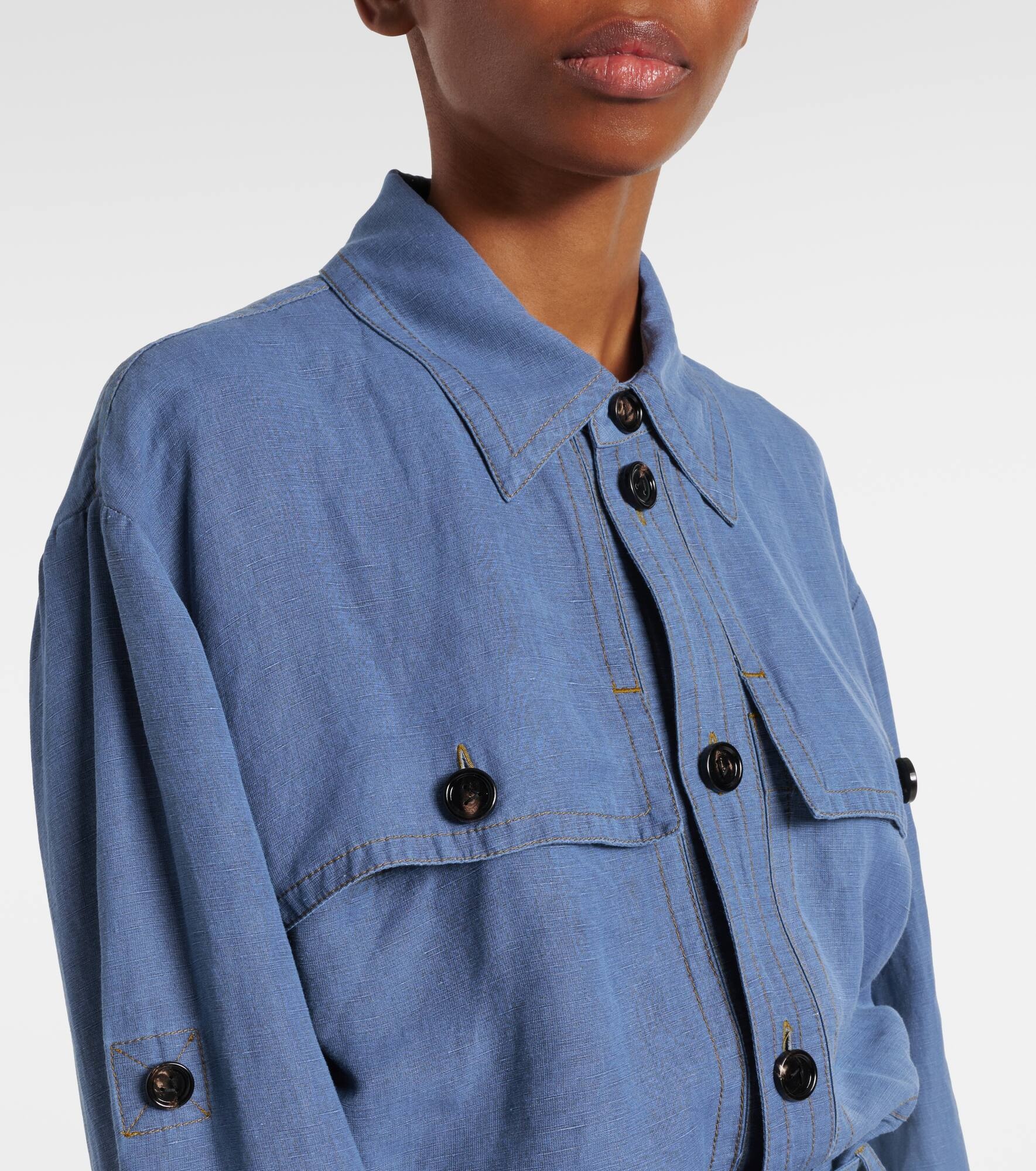 Belted shirt dress - 4