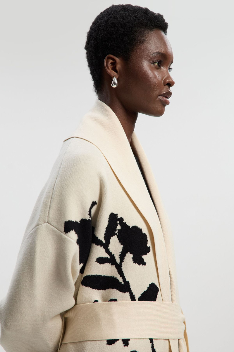 Jacquard Floral Knitted Coatigan 3