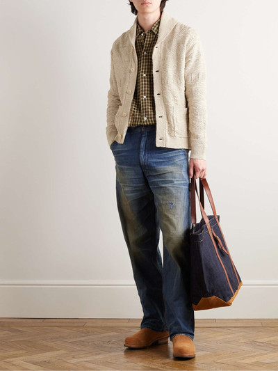 RRL by Ralph Lauren Shawl-Collar Jacquard-Knit Cotton and Linen-Blend Cardigan outlook