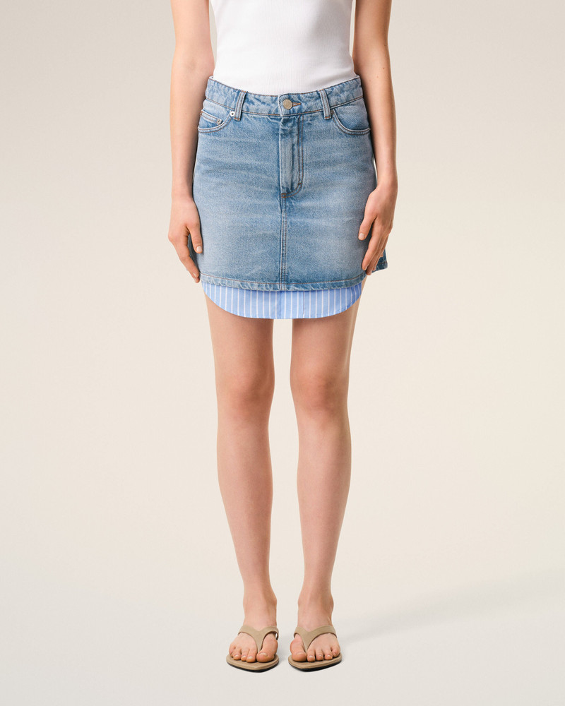 BLUE COTTON MINI SKIRT 3