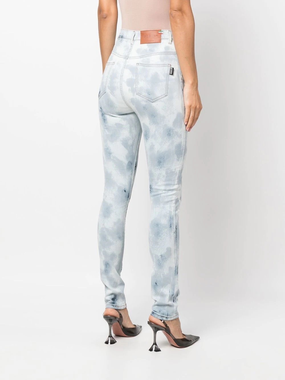 high-waisted tie-dye jeggings - 4