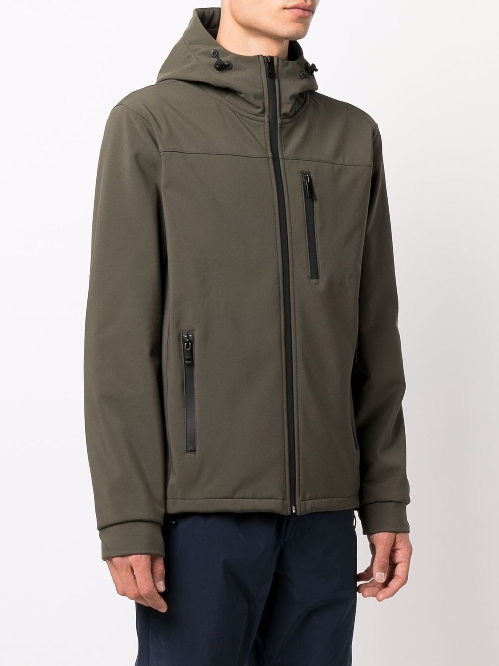 stretch-design hooded zip-up jacket - 3