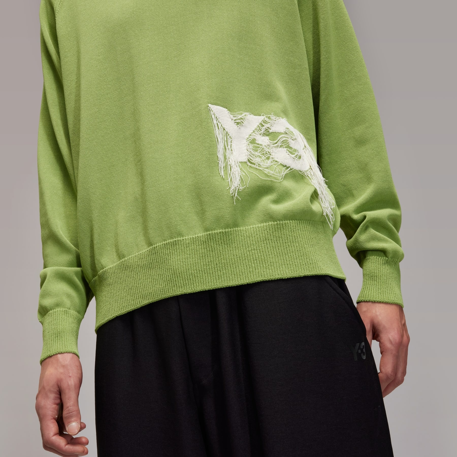 Y-3 Logo Knit Crew Sweatshirt - 7