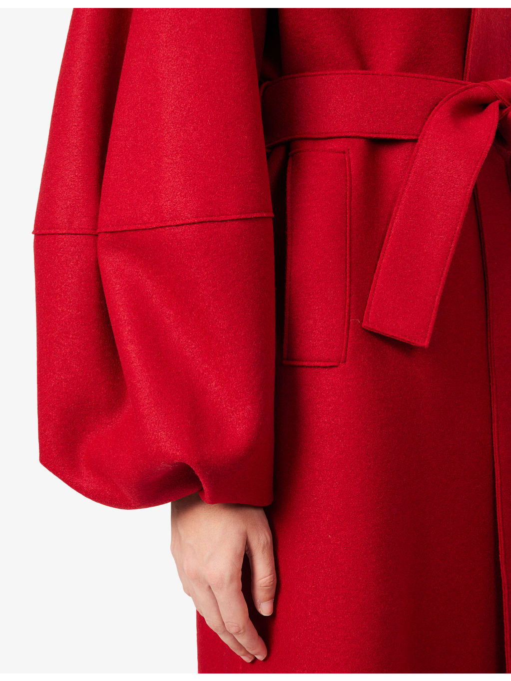 Puff-Sleeve Pressed Wool Coat - 5