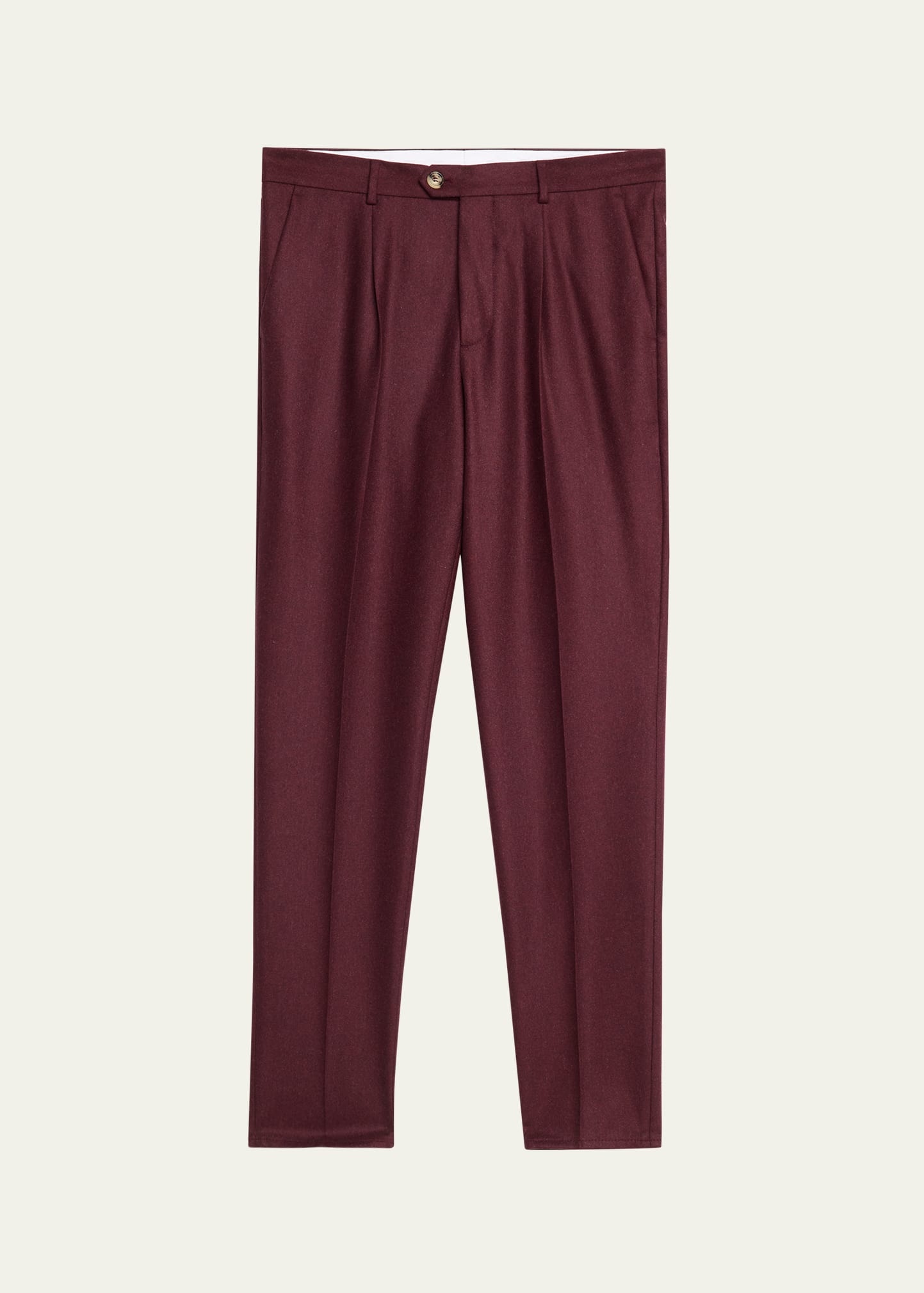 Men's Wool Flannel Single-Pleated Pants - 1