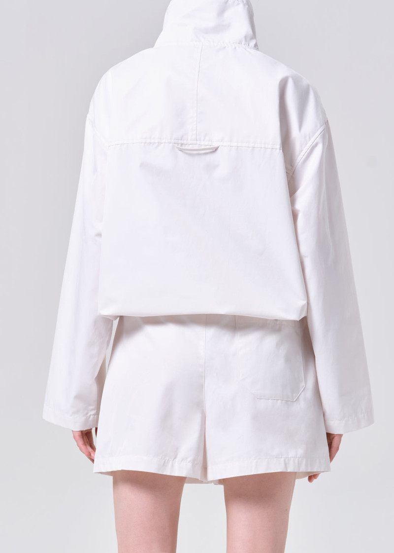 AGOLDE LYDIA NYLON POPOVER ANORAK IN CHALK WHITE outlook