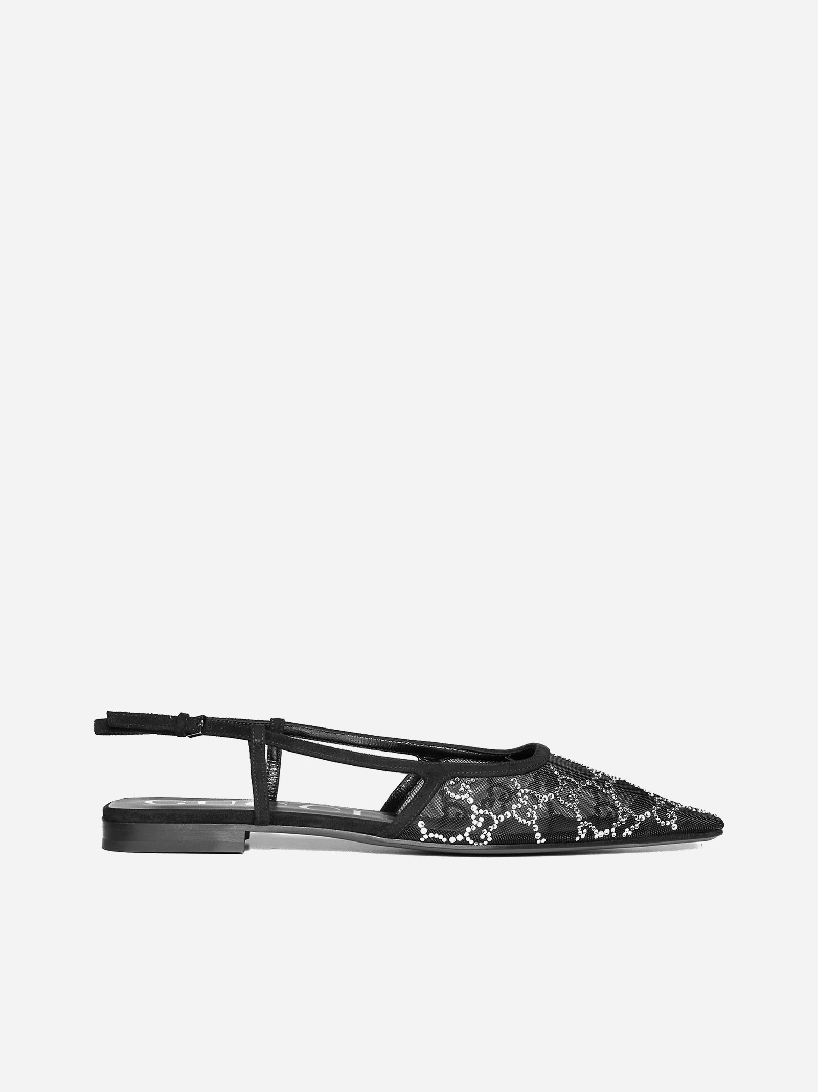 GG mesh and suede slingback ballet flats - 1
