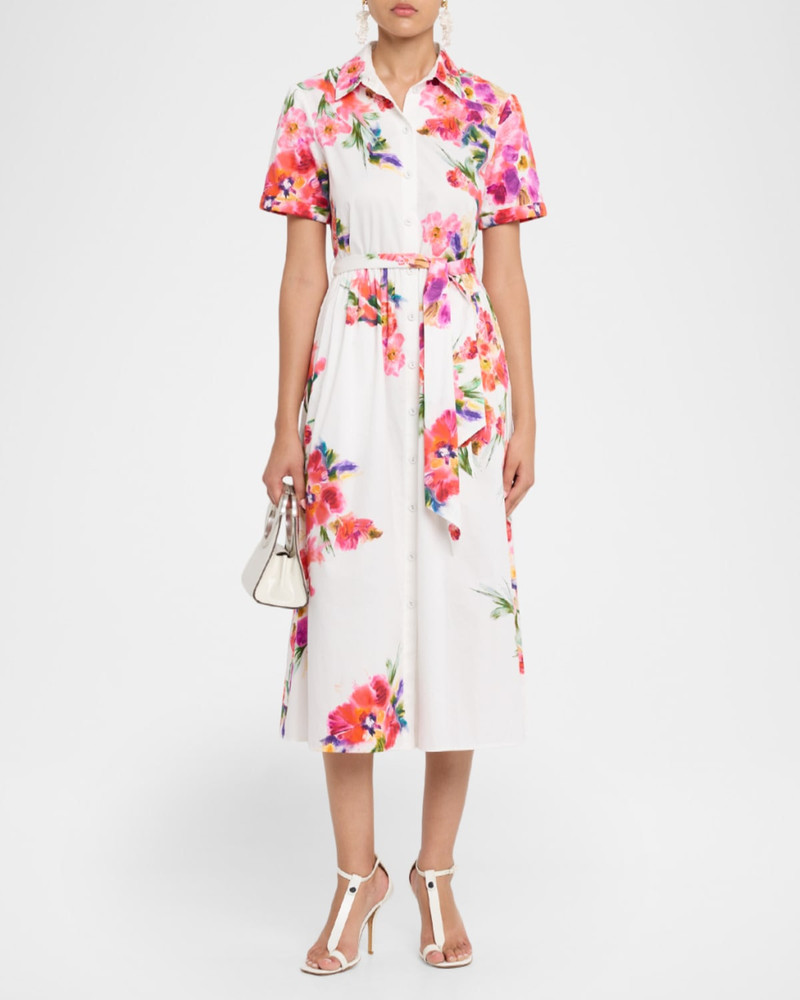 SALONI Vivienne Printed Short-Sleeve Shirtdress outlook