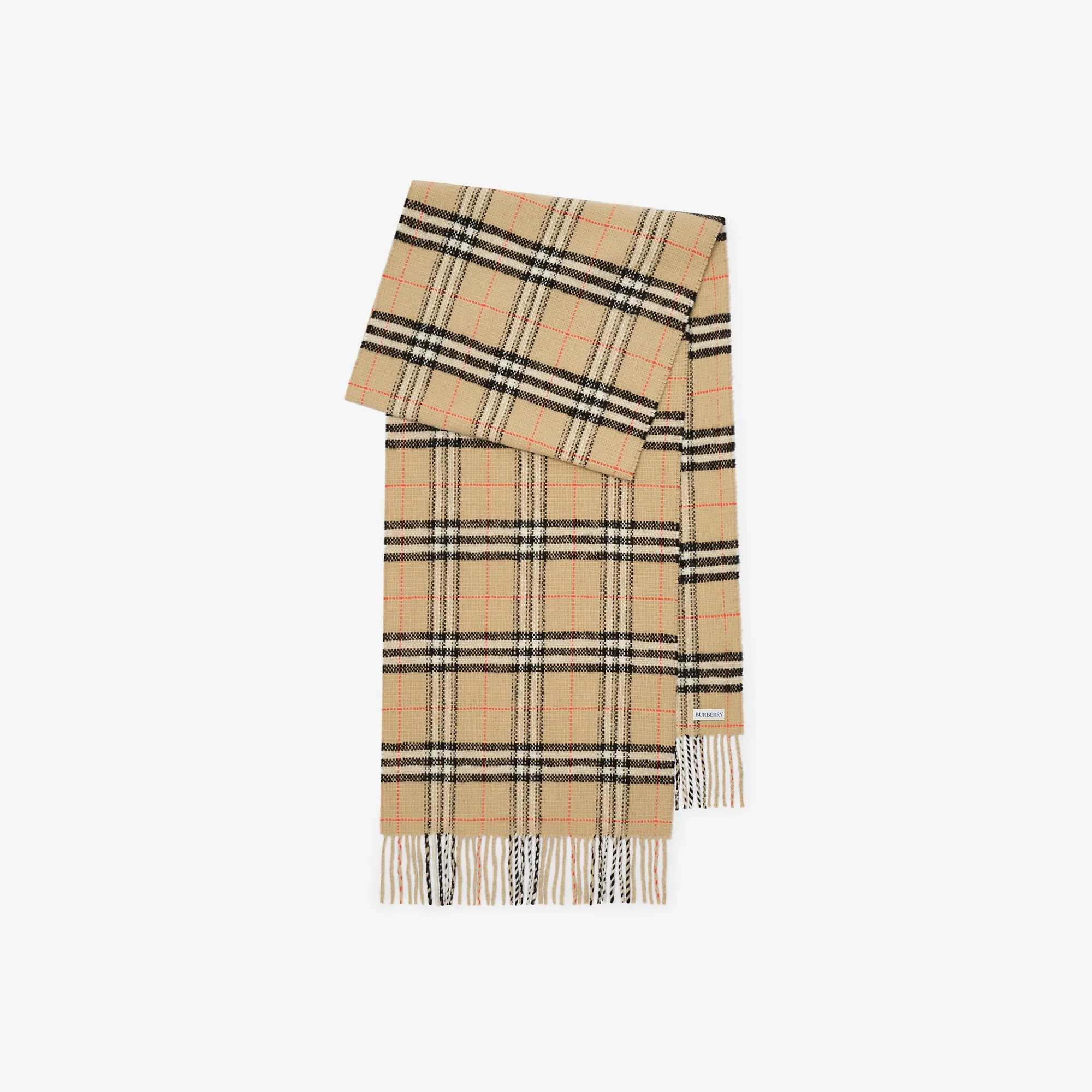 Check Wool Cashmere Scarf - 1